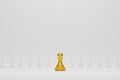 Gold chess outstanding among group. Leader, Unique, Think different