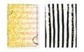 Gold Chic Banner. Golden Glittery Effect. Black