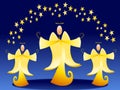 Gold Christmas Angels and Stars Royalty Free Stock Photo