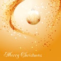 Gold Christmas background with delicate bauble Royalty Free Stock Photo