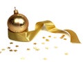 Gold christmas ball Royalty Free Stock Photo