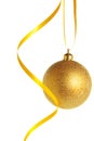 Gold christmas ball Royalty Free Stock Photo