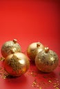 Gold Christmas balls Royalty Free Stock Photo
