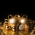 Gold christmas balls Royalty Free Stock Photo