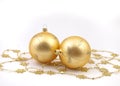 Gold christmas balls Royalty Free Stock Photo