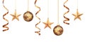 Gold christmas decorations Royalty Free Stock Photo