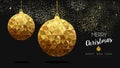 Gold Christmas and New Year low poly bauble Royalty Free Stock Photo