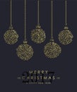 Gold Christmas and new year ornamental baubles Royalty Free Stock Photo