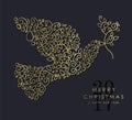Gold Christmas and new year ornamental dove bird Royalty Free Stock Photo