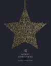 Gold Christmas and new year ornamental star shape Royalty Free Stock Photo