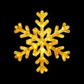 Christmas gold fire snowflake isolated illustration