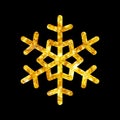 Christmas gold fire snowflake isolated illustration