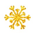 Christmas gold fire snowflake isolated illustration