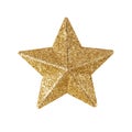 Gold Christmas star isolated over a white background Royalty Free Stock Photo