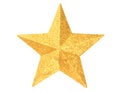 Gold Christmas star on white Royalty Free Stock Photo