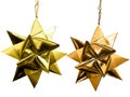 Gold Christmas stars.