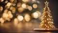 gold christmas tree A happy Christmas with a gold tree and defocused lights. The tree is cheerful and lovely Royalty Free Stock Photo