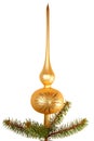 Gold christmas tree top Royalty Free Stock Photo