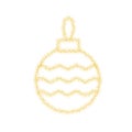 Gold Christmas tree toy set isolated on a transparent background. Stocking Christmas decorations. Vector object for christmas Royalty Free Stock Photo