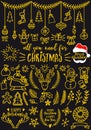 Gold Christmas vector design elements Royalty Free Stock Photo