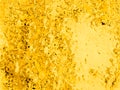 Gold chromium liquid background, circle bubble particle backdrop