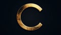 Gold Circle Brushed Initial Letter Type C Logo In An Elegant Design Royalty Free Stock Photo