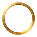 Gold Circle Frame with White Inner Border on White Background Royalty Free Stock Photo