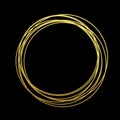 Gold circle of golden foil gilding