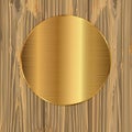 Gold circle on a planks
