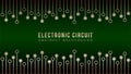 Gold Circuit Board Trees Texture on Dark Green Color Bakcground. Abstract Motherboard Vector Illustration. Royalty Free Stock Photo