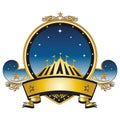 Gold circus stamp Royalty Free Stock Photo