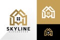 Gold City Building with Initial Letter S logo vector design. Abstract emblem, designs concept, logos, logotype element for Royalty Free Stock Photo