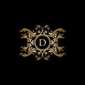 Gold Classy Royal Boutique D Letter logo.