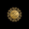 Gold Classy Wedding Sign AA Letter Logo