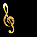 Gold Clef Music Key Vector