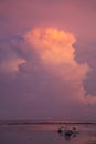 Gold cloud in sunset in front of Sea in bali