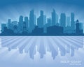 Gold Coast Australia city skyline vector silhouette