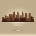 Gold Coast Australia city skyline vector silhouette