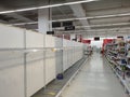 Coles supermarket empty toilet paper shelves amid coronavirus fears, shoppers panic buying as Australia prepares for a pandemic Royalty Free Stock Photo