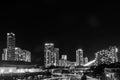 Gold Coast City By Night In BW Royalty Free Stock Photo