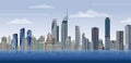 Gold Coast city skyline on gradient beautiful day sky background Royalty Free Stock Photo