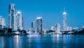 Gold Coast City Skyline at night Royalty Free Stock Photo