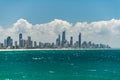 Gold Coast iconic skyline with Surfers Paradise beach Royalty Free Stock Photo