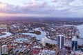 Gold Coast and Nerang River at sunset. Royalty Free Stock Photo