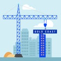 Gold Coast Property Construction Depicts Surfers Paradise Real Estate - 3d Illustration