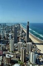 Gold Coast, QueAn amazing view on Surfers Paradise beach and best part of Gold Coast city from the highest bulding Q1 Tower Royalty Free Stock Photo