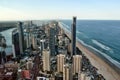 Gold Coast, QueAn amazing view on Surfers Paradise beach and best part of Gold Coast city from the highest bulding Q1 Tower Royalty Free Stock Photo