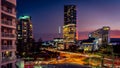 Gold Coast, Queensland, Australia - Broadbeach star casino and hotels illuminated at sunset Royalty Free Stock Photo