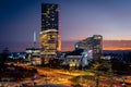 Gold Coast, Queensland, Australia - Broadbeach star casino and hotels illuminated at sunset Royalty Free Stock Photo