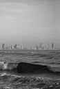 The Gold Coast Skyline Australia in Black and White Royalty Free Stock Photo